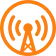 Overcast podcast player icon